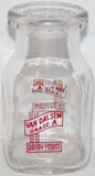 Vintage milk bottle VAN DALSEM DAIRY FARM squat pyro half pint Hiawatha Kansas