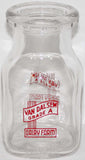 Vintage milk bottle VAN DALSEM DAIRY FARM squat pyro half pint Hiawatha Kansas