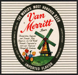 Vintage label VAN MERRITT BEER windmill pictured Oconto Wisconsin unused n-mint+