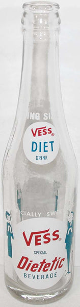 Vintage soda pop bottle VESS DIETETIC 3 color 10oz man woman pictured excellent++