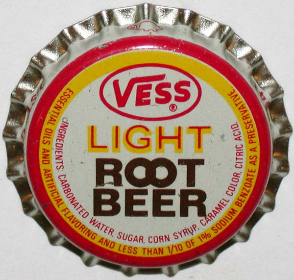 Vintage soda pop bottle cap VESS LIGHT ROOT BEER St Louis County Missouri unused