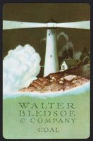 Vintage playing card WALTER BLEDSOE and COMPANY COAL with a lighthouse pictured