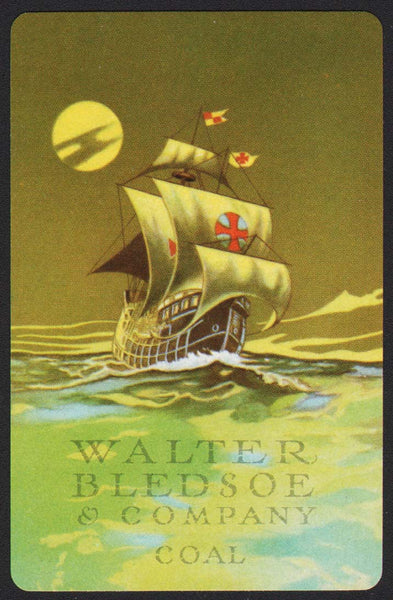 Vintage playing card WALTER BLEDSOE and COMPANY COAL Good Ship Adventure pictured