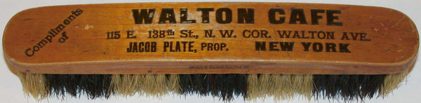 Vintage brush WALTON CAFE Jacob Plate Prop New York marked Made in Germany excellent++