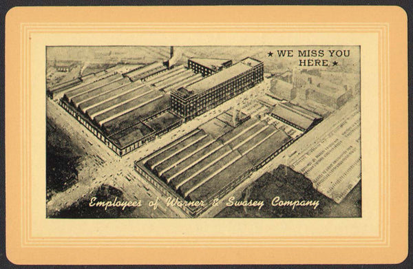 Vintage playing card WARNER and SWASEY COMPANY buildings pictured Cleveland Ohio