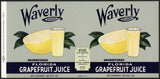 Vintage label WAVERLY Grapefruit Juice Waverly Florida new old stock n-mint