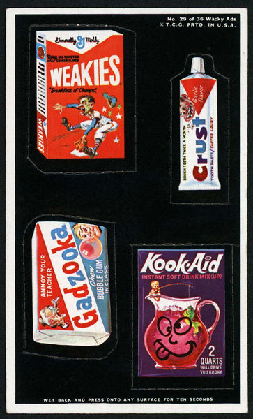 Vintage WACKY AD No 29 Weakies Crust Gadzooka Kook Aid original from 1969 T.C.G.