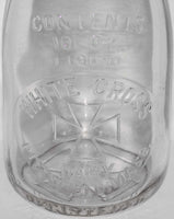 Vintage milk bottle WHITE CROSS DAIRY embossed 10oz Pittsfield Massachusetts