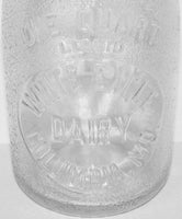 Vintage milk bottle WHITE EAGLE DAIRY stippled embossed quart Columbia Missouri