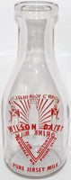 Vintage milk bottle WILSON DAIRY For Victory Guards TRPQ pyro quart Ferndale Washington