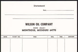 Vintage receipt WILSON OIL COMPANY Statement Montrose Missouri unused n-mint+