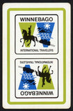 Vintage single playing card WINNEBAGO International Travelers indian logo green