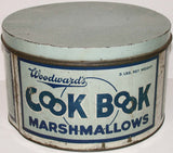 Vintage tin WOODWARDS COOK BOOK MARSHMALLOWS 5lb size Council Bluffs Iowa Rare