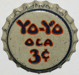 Vintage soda pop bottle cap YO YO OLA 3 cents cork lined unused new old stock