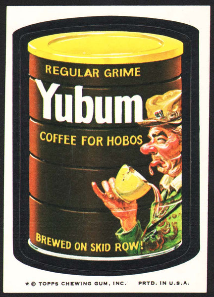 Vintage Topps Wacky Packages original sticker tan back YUBUM Coffee For Hobos