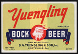 Vintage label YUENGLING BOCK BEER goat picture 1934 Pottsville PA unused n-mint+