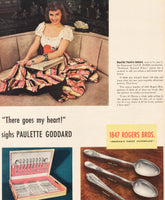 Vintage magazine ad 1847 ROGERS BROS SILVERPLATE 1940 picturing Paulette Goddard