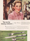 Vintage magazine ad 1847 ROGERS BROS Adoration Silverplate 1945 Joan Fontaine