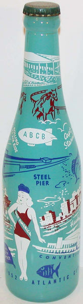Vintage soda pop bottle 1952 ABCB Convention and cap Atlantic City NJ Steel Pier