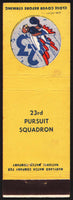 Vintage matchbook cover 23rd PURSUIT SQUADRON eagle logo with Walt Disney art