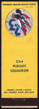 Vintage matchbook cover 23rd PURSUIT SQUADRON eagle logo with Walt Disney art