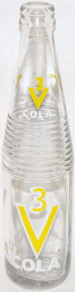 Vintage soda pop bottle 3V COLA 10oz size 1967 unused and new old stock n-mint+