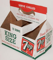 Vintage soda pop bottle carton 7 UP 6 pack King Size 12oz Fresh Up excellent+