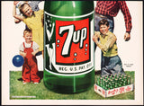 Vintage magazine ad 7 UP from 1947 large bottle and family You Like It 2 page