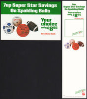 Vintage 7 UP carton stuffer and order form Lot of 2 Spalding Balls unused n-mint+