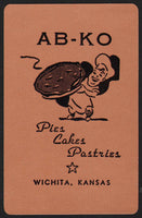 Vintage playing card AB-KO Pies Cakes Pastries copper background Wichita Kansas