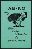 Vintage playing card AB-KO Pies Cakes Pastries green background Wichita Kansas