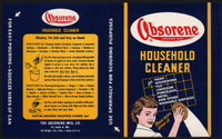 Vintage label ABSORENE HOUSEHOLD CLEANER woman cleaning pictured St Louis MO unused