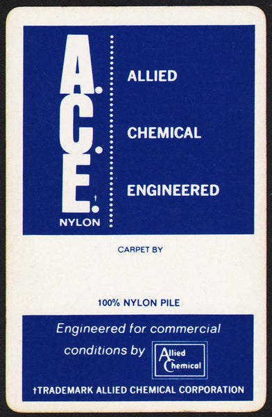 Vintage playing card ACE NYLON carpets Allied Chemical Engineered Allied Corp