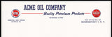 Vintage letterhead ACME OIL COMPANY RPM Motor Oil Calso Supreme Schenectady NY