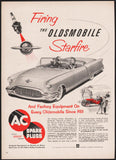 Vintage magazine ad AC SPARK PLUGS from 1953 The Oldsmobile Starfire pictured