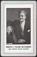 Vintage playing card ADOLPHS ITALIAN RESTAURANT picturing the man Chicago ILL