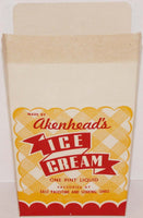 Vintage box AKENHEADS ICE CREAM East Palestine Sebring Ohio unused new old stock