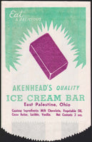 Vintage bag AKENHEADS Ice Cream Bar pictured East Palestine Ohio unused n-mint+