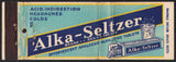 Vintage matchbook cover ALKA-SELTZER full length picturing the product and glass