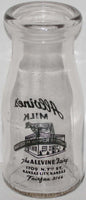 Vintage milk bottle ALLVINES MILK Kansas City KS cow pictured 1944 pyro half pint