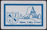 Vintage playing card ALPINE VALLEY RESORT building pictured East Troy Wisconsin
