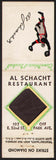 Vintage matchbook cover AL SCHACHT RESTAURANT Clown Prince Baseball spot striker
