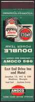 Vintage matchbook cover AMOCO gas oil can globe East End Drive Inn Madison GA