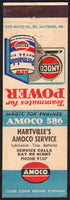 Vintage matchbook cover AMOCO gas oil can and globe pictures Hartvilles Service