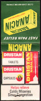 Vintage full matchbook ANACIN and DRISTAN picturing the packages new old stock