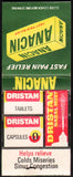 Vintage full matchbook ANACIN and DRISTAN picturing the packages new old stock