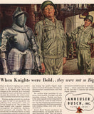 Vintage magazine ad ANHEUSER BUSCH 1945 soldiers and knight pictured