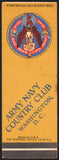 Vintage matchbook cover ARMY NAVY COUNTRY CLUB Washington DC salesman sample
