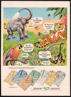 Vintage magazine ad ARROW SHIRTS from 1948 great cartoon jungle animals pictured