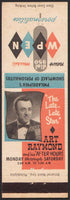 Vintage matchbook cover ART RAYMOND The Late Late Star WPEN radio Personalities